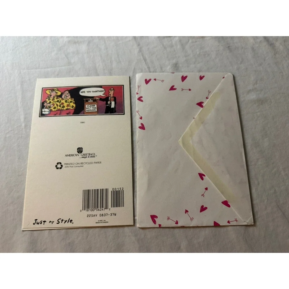American Greeting Valentine Day Card Naughty Comic Strip Dirty Dishes Vtg Funny